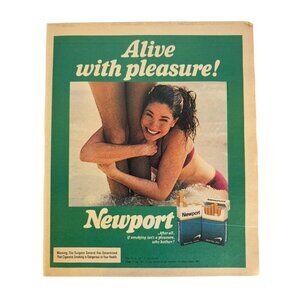 Vintage 1983 Newport Cigarettes Girl in Bathing Suit Advertisement Print Ad